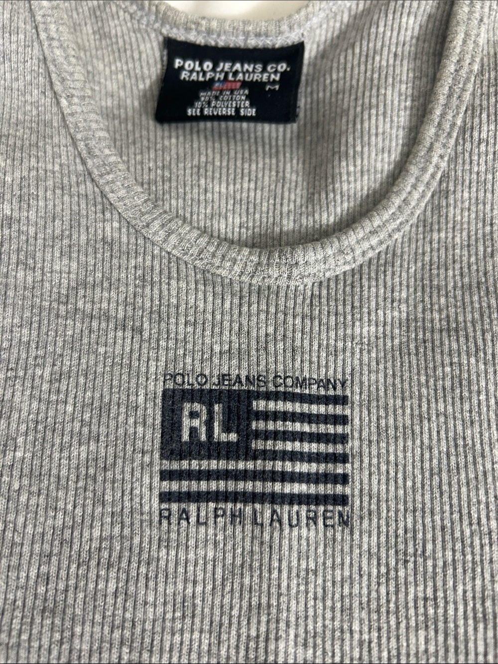 Polo Ralph Lauren Gray Ribbed Tank Top - Picture 3 of 4